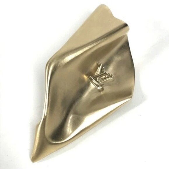 LOUIS VUITTON M02400 LV logo Pierce LV Sculpture Accessories Pierce Metal Gold - Picture 2 of 16